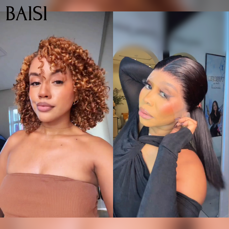 BAISI vente flash 1 noir +1 couleur = 145€ Lisse et curly wave Moitié Prix 100% cheveux humains MP50