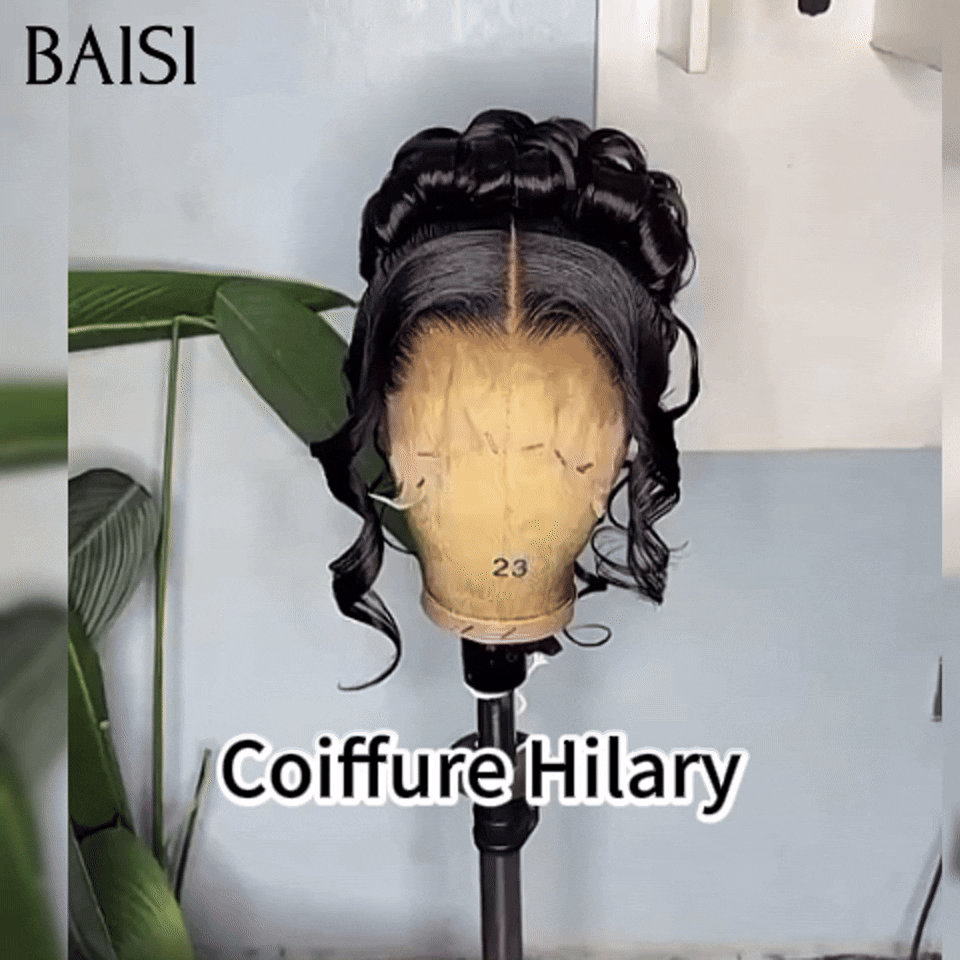 BAISI Coiffure de luxe Hilary Perruques Mariage Prête à porter chignon et personalisation comme sur la vidéo 100% identique avec lace frontale pour mariage ou événement spécial VIP100