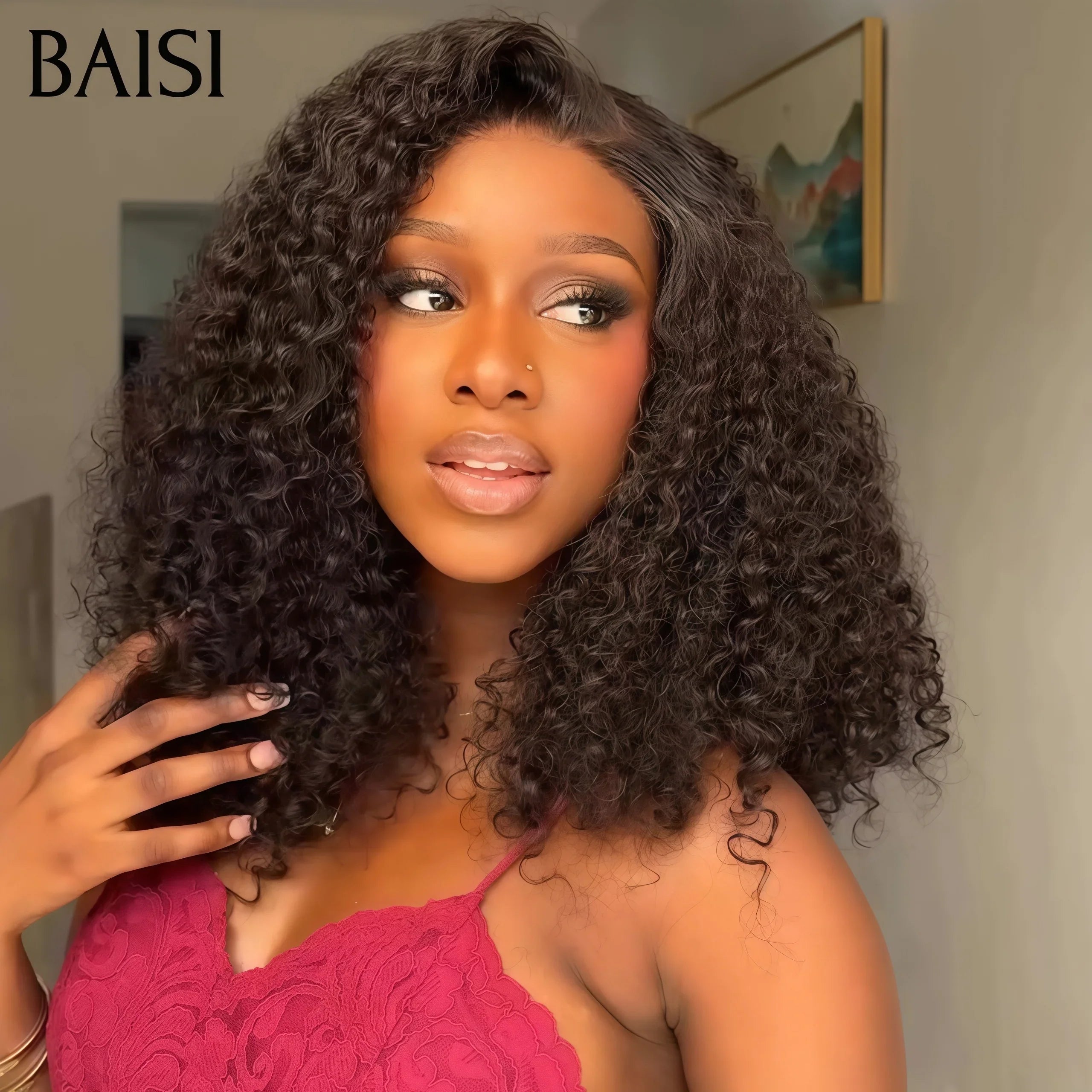 BAISI RAW HAIR 300% Volume grande renda frontal 13X6 peruca encaracolada, super densidade total mais de 10 anos de uso com muito bom cuidado Código: VIP100