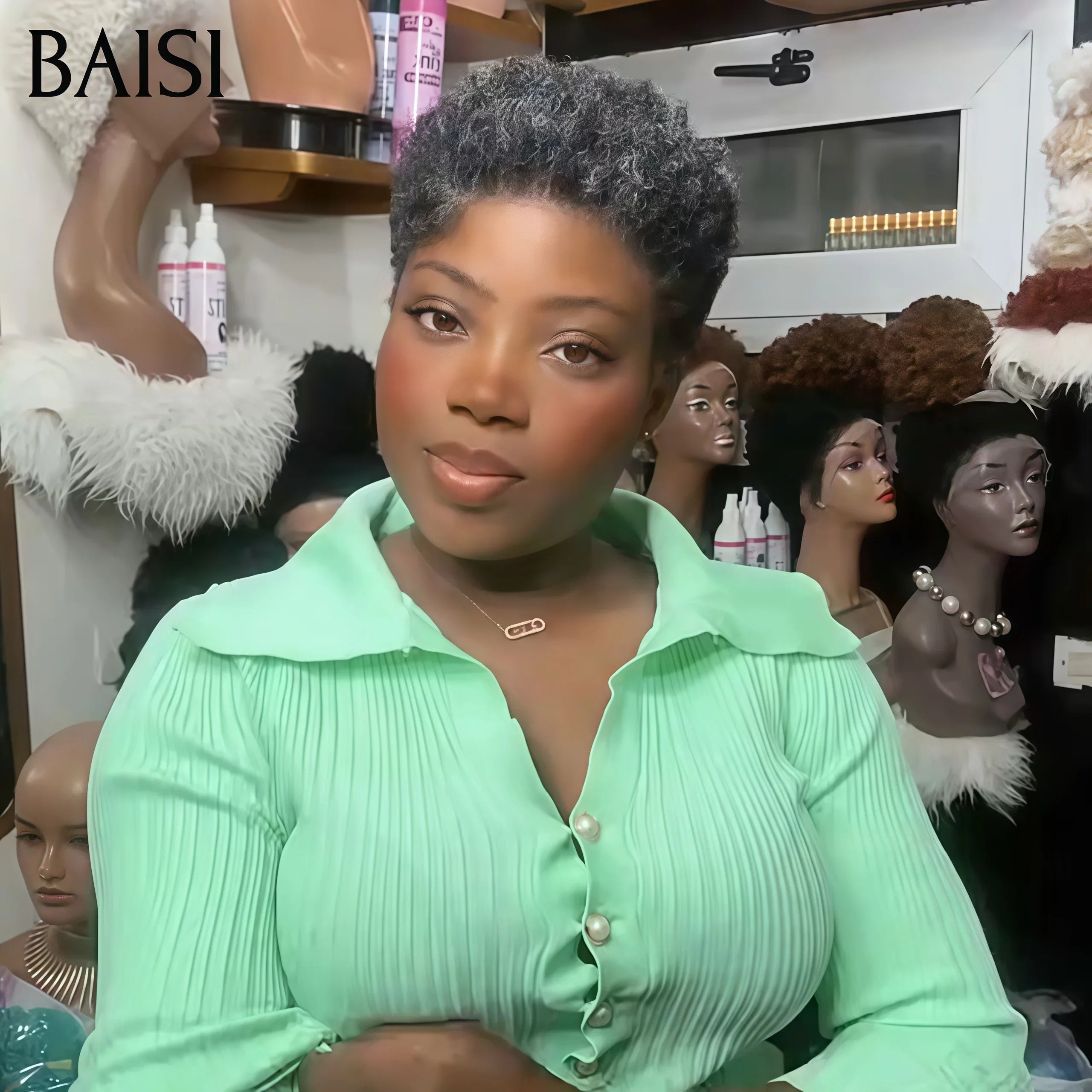 BAISI 13X4 Straight Bob Wig In Brown #4 Pre-Plucked No Glue Needed in 100% Raw Hair Lace Already Cut