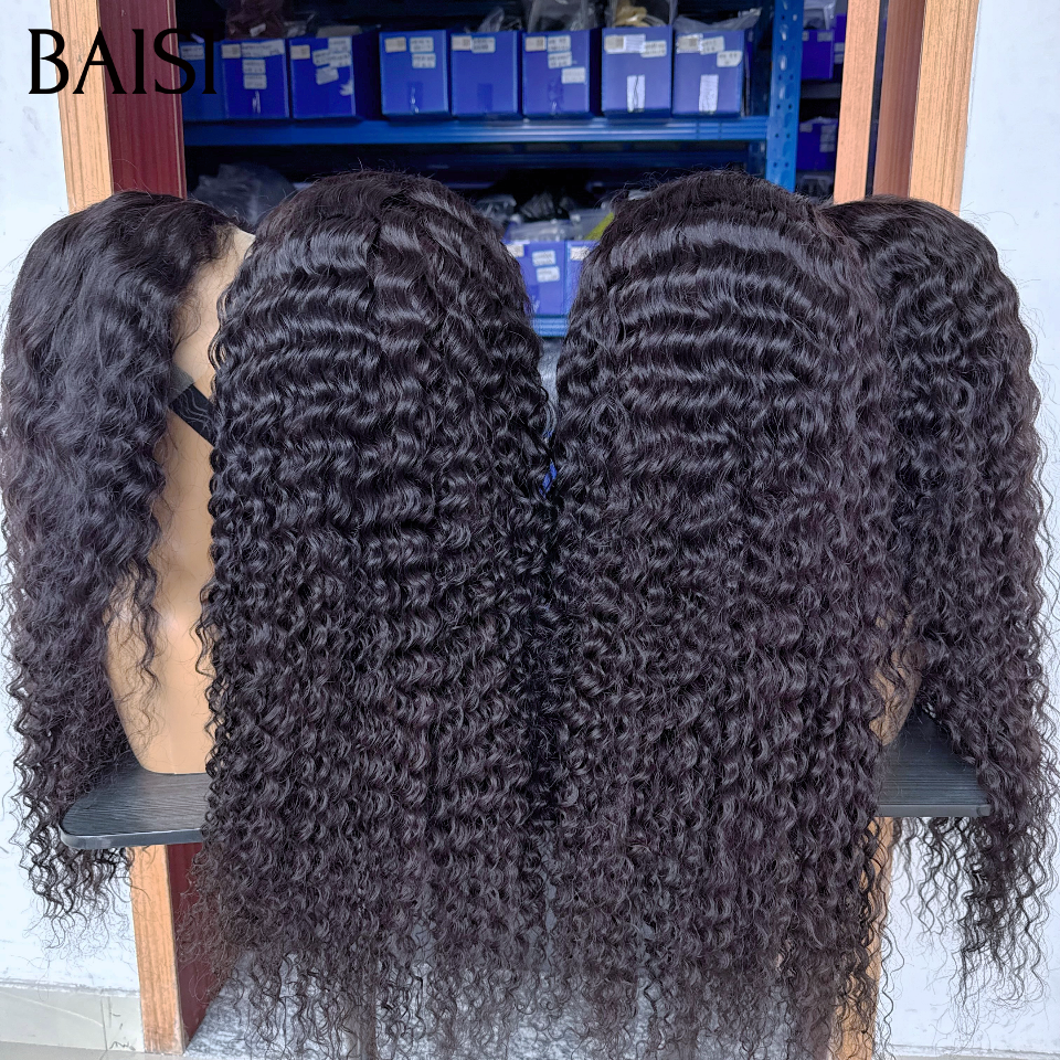 BAISI Perruque 13x4 lace frontal deep wave 24 pouce 139€ en france noir en 100% Cheveux Humains