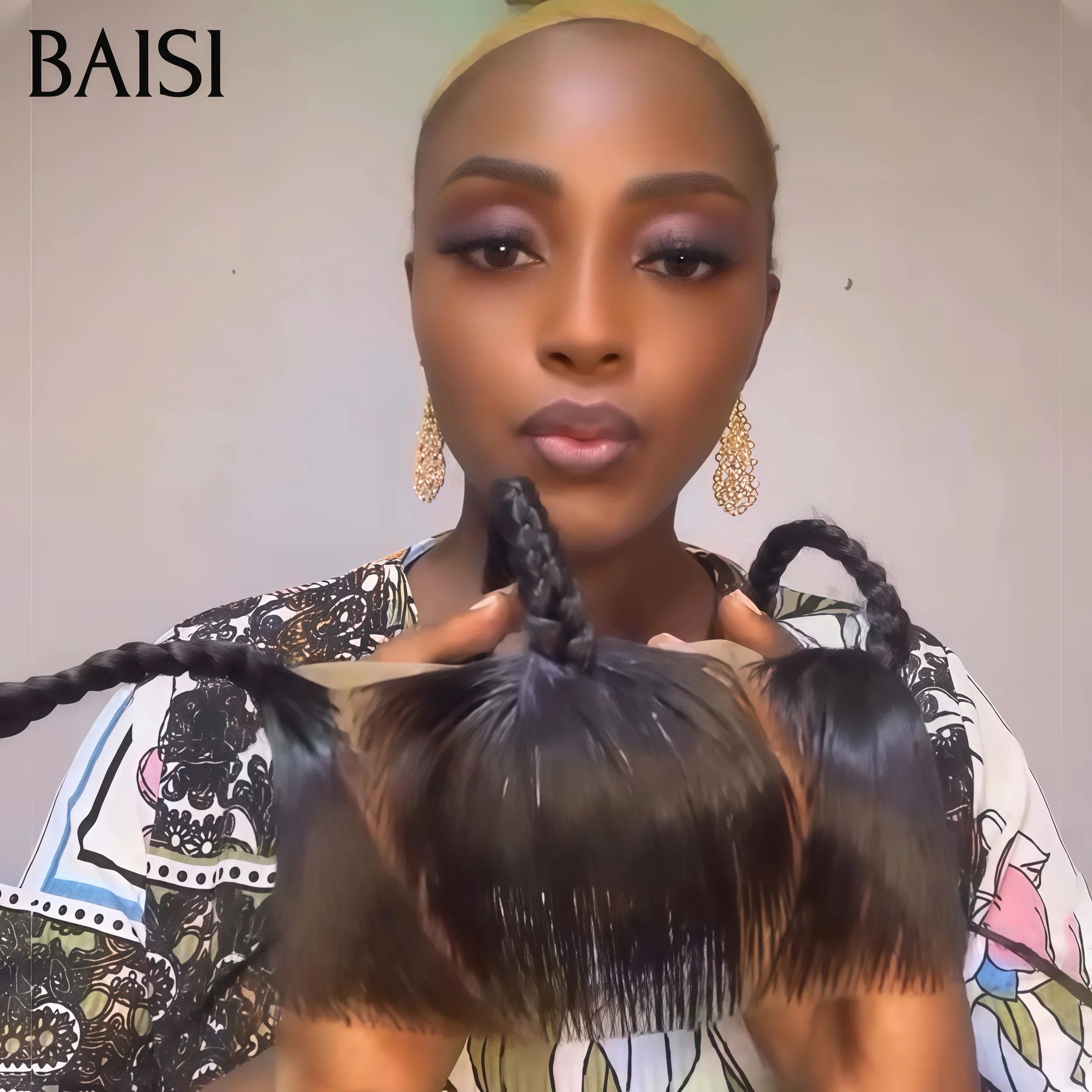 BAISI 12 Pouces Grande lace frontale avec natte prête à porter 100% Comme la video sans colle simple et efficace résultat beau et naturel