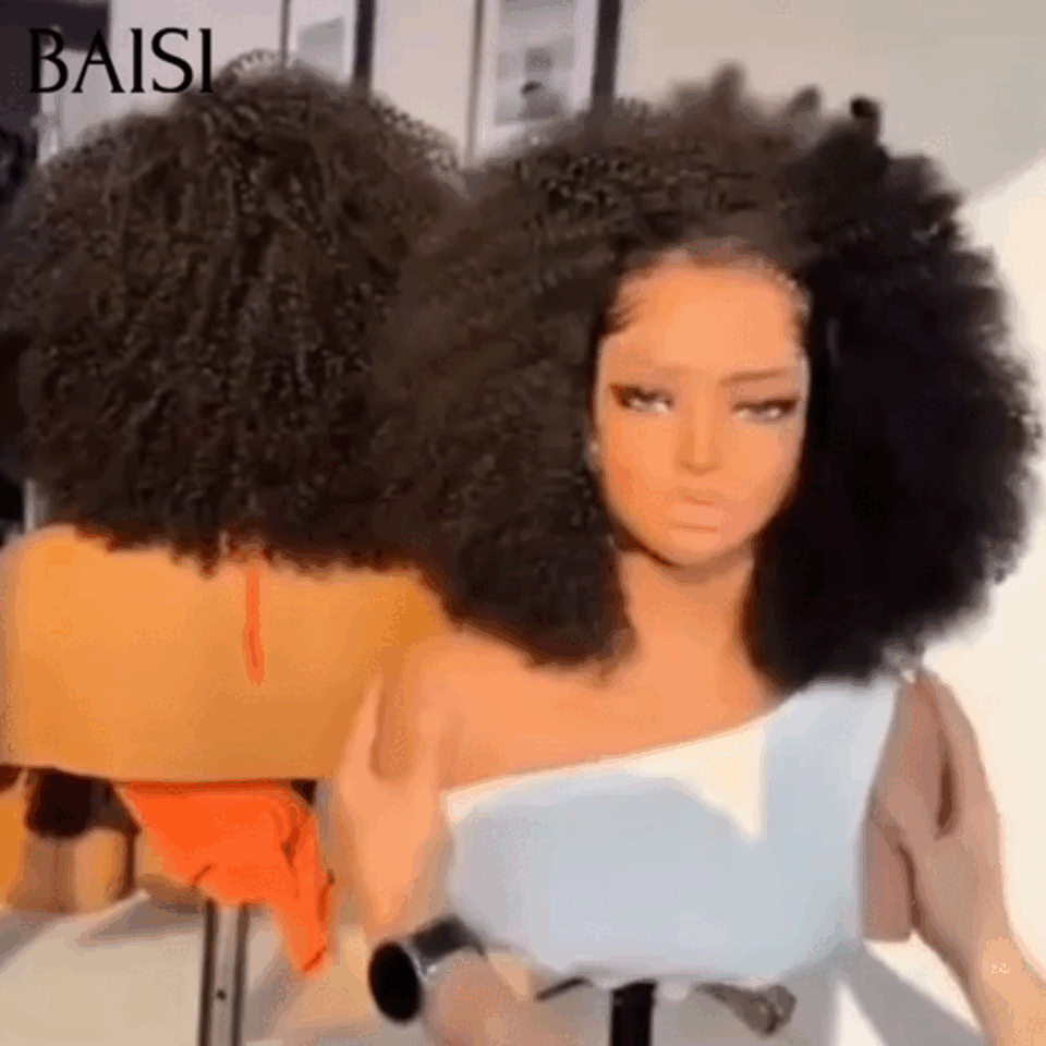 GRANDE PROMO 13X4 Lace Afro 10 pouce comme la vidéo en 100% Cheveux Humain Hair