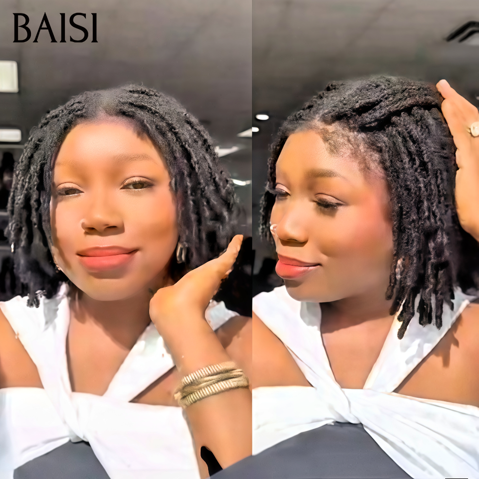 BAISI avec coiffure tressée natte Perruque 149€ Déjà Coiffée dreadlocks Sans Colle Prêt-à-porter 100% cheveux tressés en dreads