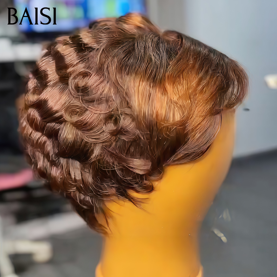 BAISI Perruque pixie chioma 4# marron Pixie sans lace 45€ ou Pixie avec lace 55€ en 100% Cheveux Humains