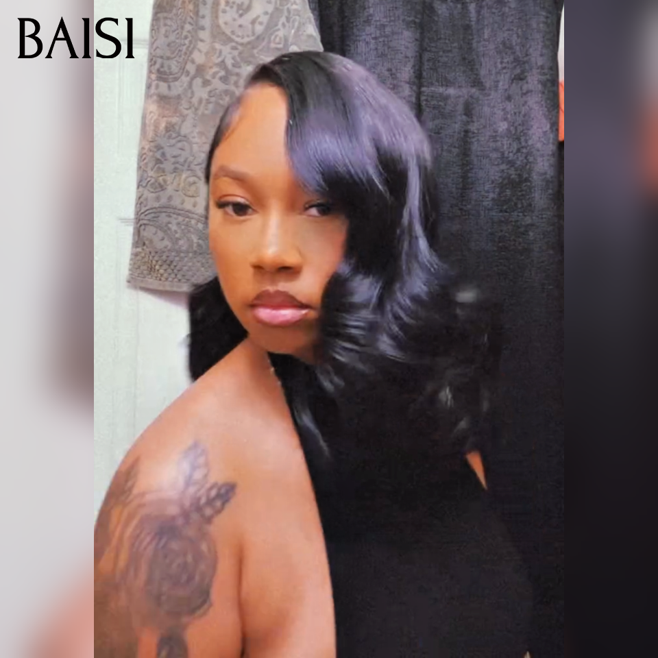BAISI PROMO 69€ Stocks limités 13x4 Lace Frontal Perruque Body Wave En Couleur noir 20 pouce en France 109€