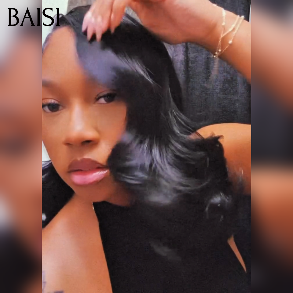 BAISI PROMO 69€ Stocks limités 13x4 Lace Frontal Perruque Body Wave En Couleur noir 20 pouce en France 109€