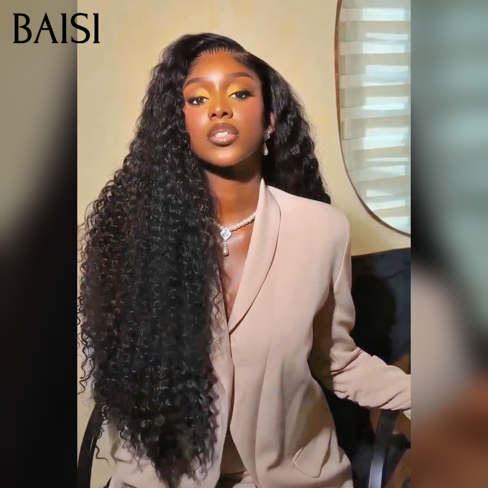 BAISI 13X4 Perruques de Luxe Curly A1 Fabriquées par les cheveux double drawn mèches vièges volume 250% densité plus de 20 ans d' utilisations