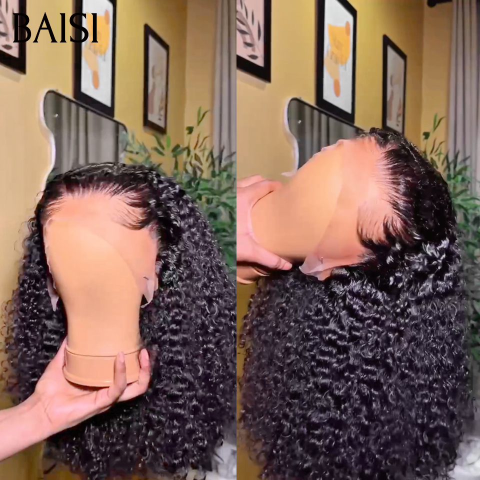 BAISI 13x4 lace frontal Perruque curly wave 18 pouce 99€ raw hair 100% bonne qualité en 100% Cheveux Humains