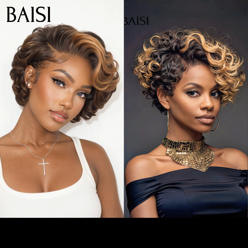 BAISI Fournisseur grossiste 2 BOB 100€ 13x4 lace pixie perruque ou 10 perruques 150€ (32p+24p+14p+10p)différentes couleurs promotion valise aujourd'hui stock pas bcp blended humains hair sans retour