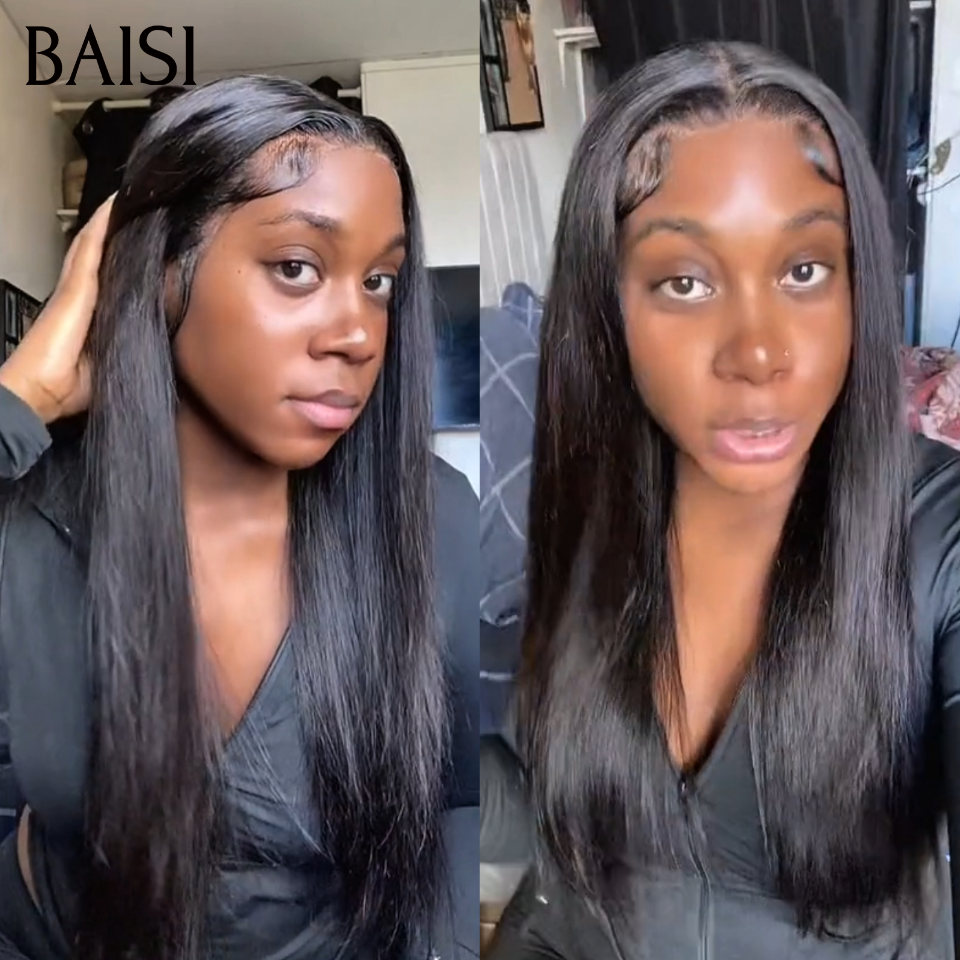 BAISI Perruque 13x4 lace frontale Lisse PROMO 22 pouces 129€ 24 pouces 149€ Reçu 48H 6 Perruques en Gros 520€ En 100% Cheveux Humains
