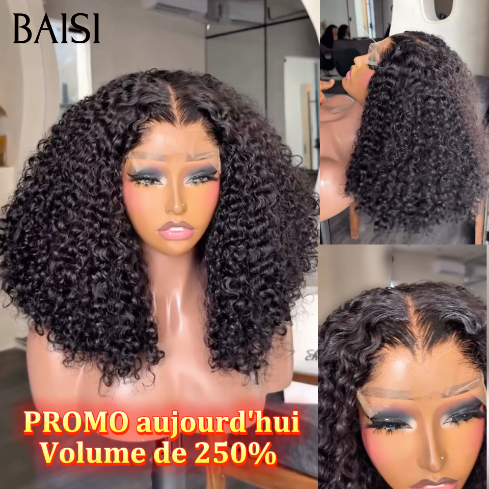 BAISI Perruques 4x4 Lace PROMO aujourd'hui Volume de 250% water wave 12 pouce 119€ en 100% vrais cheveux humains 24036
