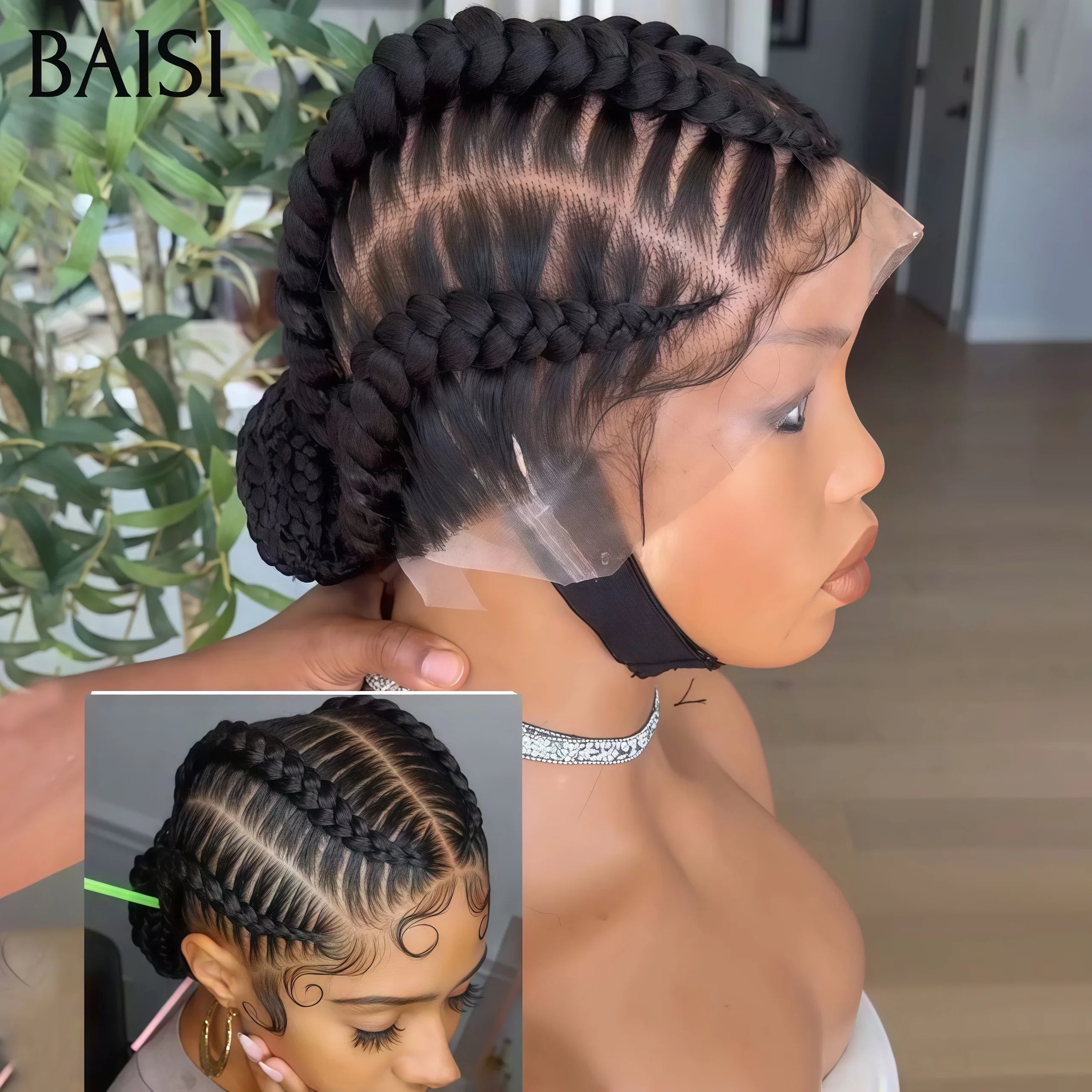 BAISI Vollspitze Kunsthaargeflecht