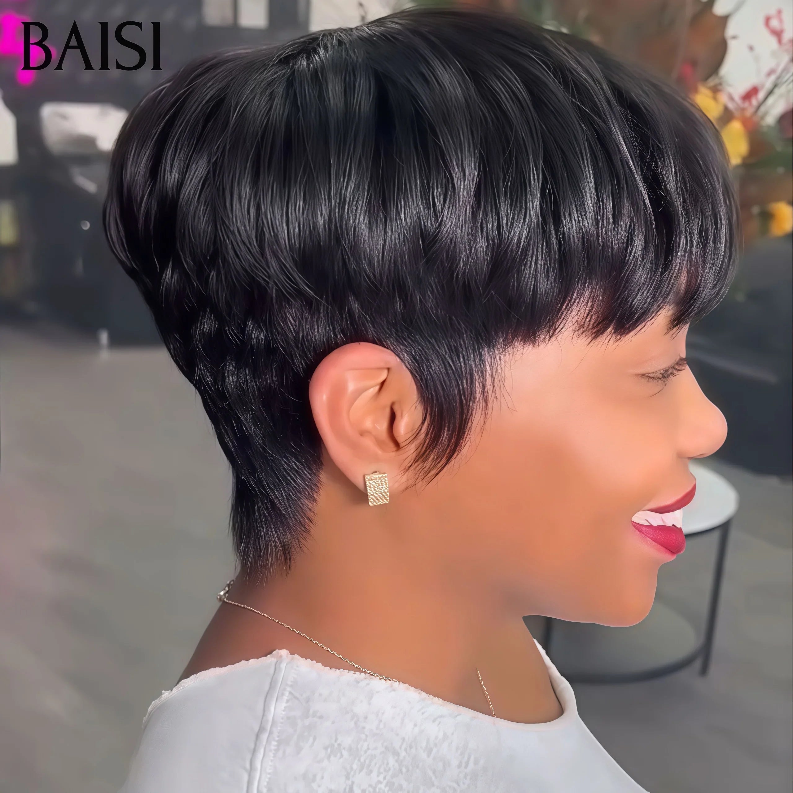 Parrucca BAISI da 10 pollici € 69 Macchina per onde d'acqua ricci realizzata con capelli umani al 100%.