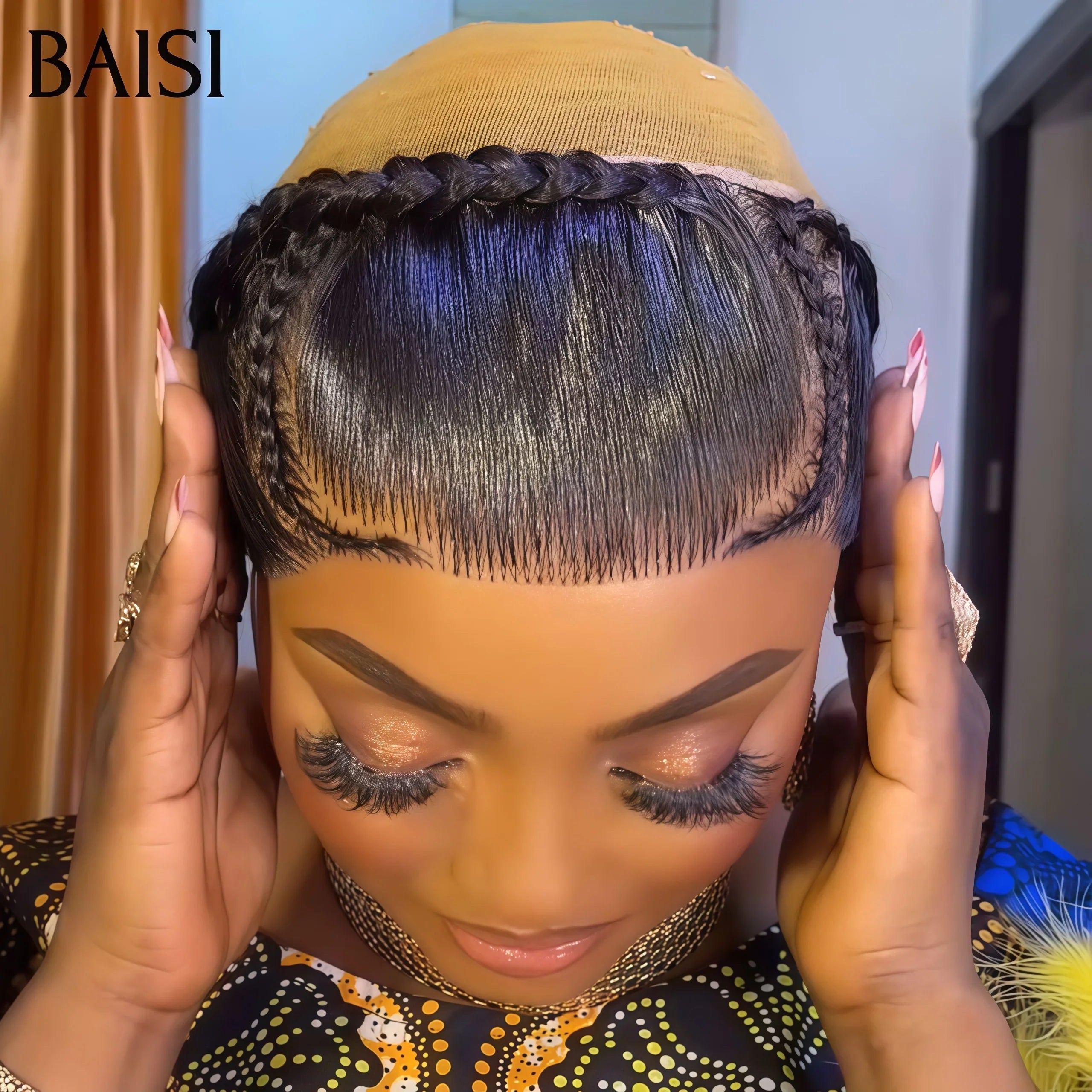 BAISI 49€ 12 Pouces 100% comme la video Grande lace frontale avec natte prête à porter sans colle simple et efficace résultat beau et naturel