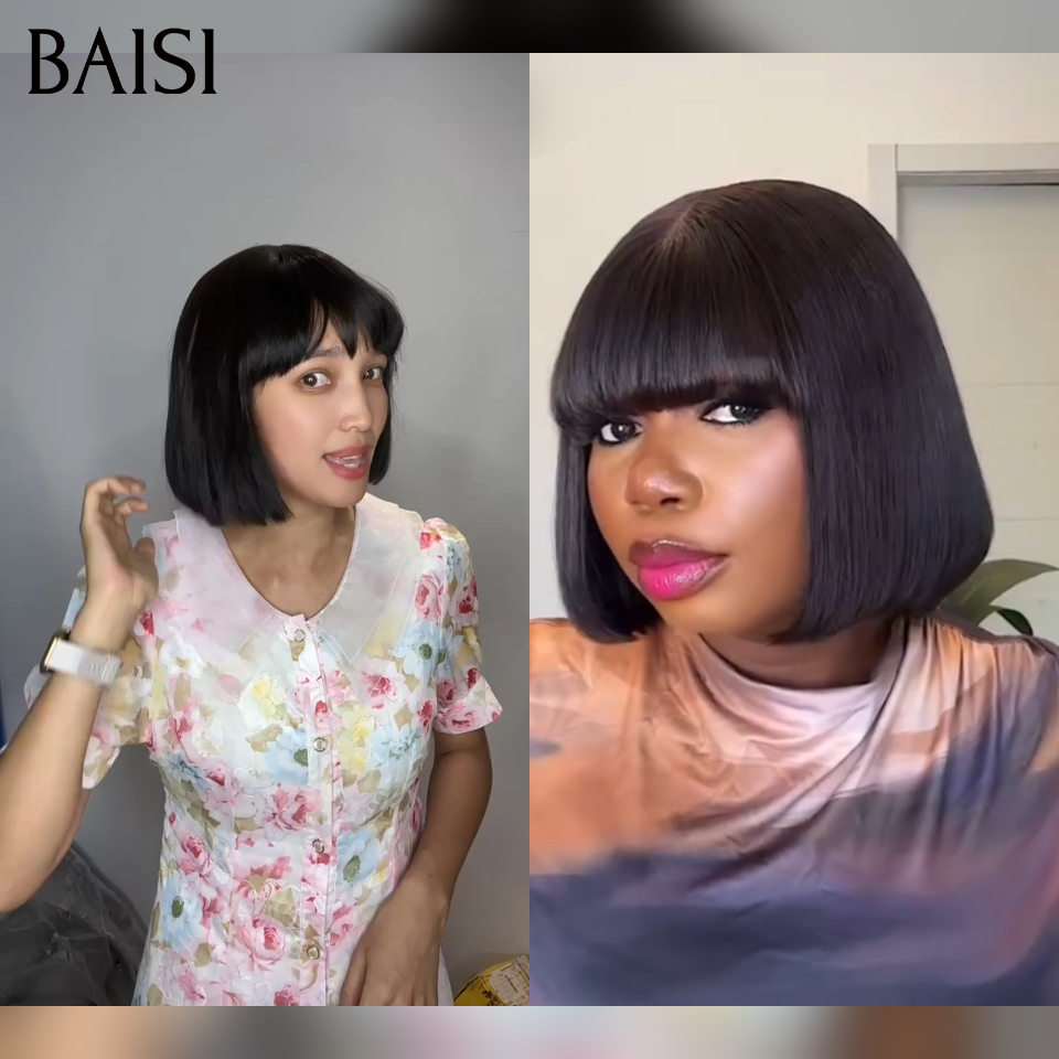 BAISI très bon site de perruques témoigne la cliente jamais deçu de la qualité 89€ bob frange 8 pouce vietnam hair 20 ans garantie