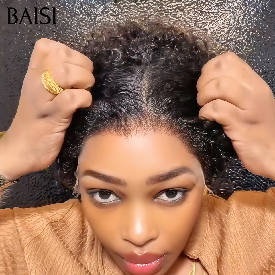 BAISI perruque curly frontale 56€ grâce à la vidéo de la cliente satisfaite n'attendez plus commandez maintenant ce modèle cheveux humains