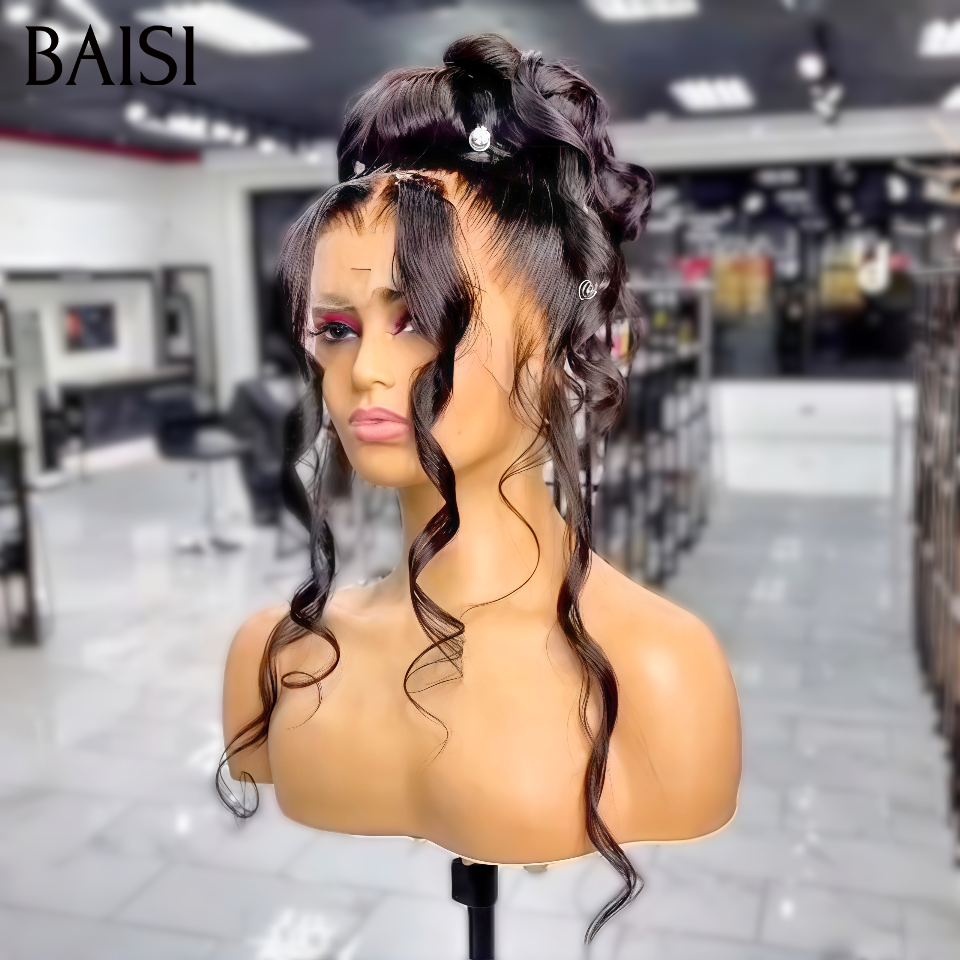 BAISI Perruques Déjà Coiffée Mariam 289€ Vietnam Hair en NOIR chignon bun En 100% cheveux humains