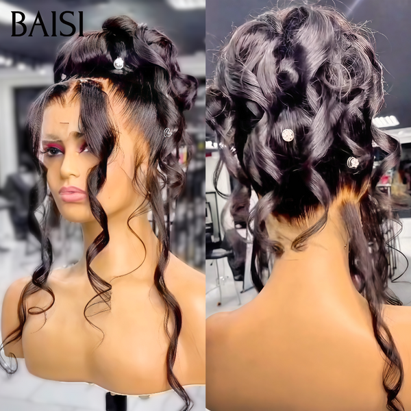 BAISI Perruques Déjà Coiffée Mariam 289€ Vietnam Hair en NOIR chignon bun En 100% cheveux humains
