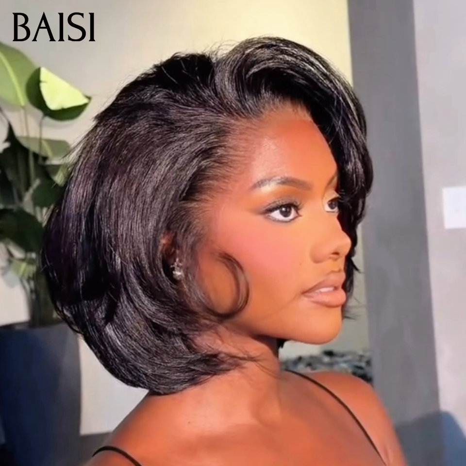 BAISI Closure 5x5 HD Lace Invisible Perruque Coupe Dégradée 200% Densité 99€ en 100% Cheveux humains