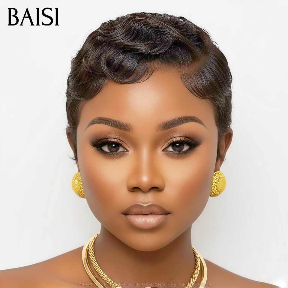 BAISI HAIR FR 4 Perruques Petite Coupe 100€ Changer de Look Tous les Jours en 100% Cheveux Humains