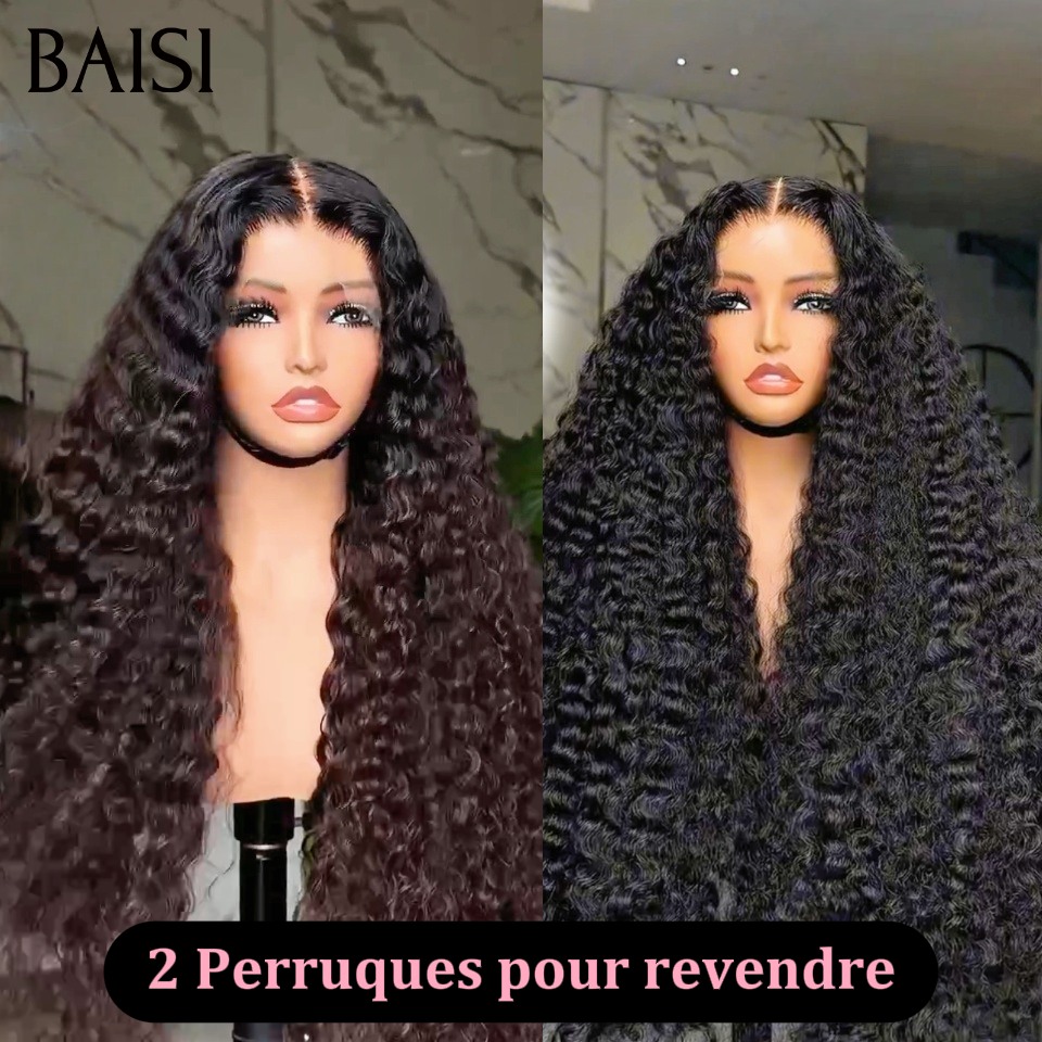 BAISI 2 Perruques 13x4 Frontal Curly 30Pouces 370€ Prix Très Abordable En Couleur Noir et Marron En 100% Cheveux Humains