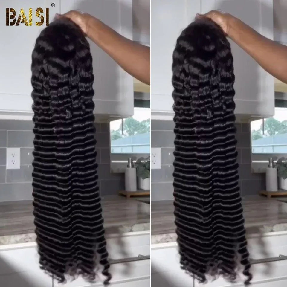 BAISI 13X4 Pelucas de lujo 16-28 pulgadas ONDA PROFUNDA Cabello Vietnam 250% de densidad durante 20 años de uso A1 Hecho con cabello con mechones de volumen virgen de doble estiramiento
