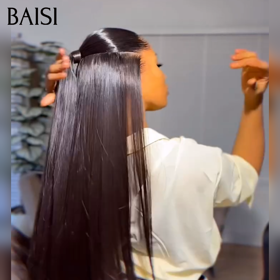 BAISI Perruque Lace Lagos Lisse Nouvelle Tendance En Vogue Style Original Couleur NOIR 100% Raw Hair Qualité Irréprochable 100% Cheveux humains