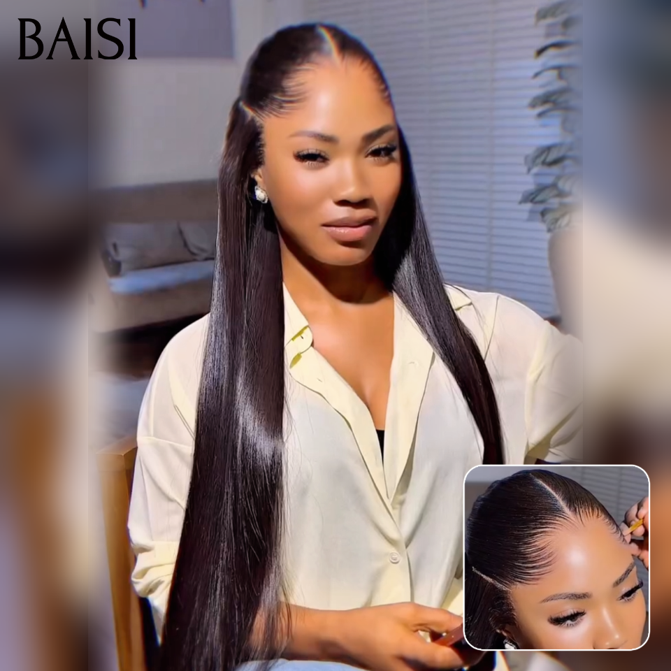 BAISI Perruque Lace Lagos Lisse Nouvelle Tendance En Vogue Style Original Couleur NOIR 100% Raw Hair Qualité Irréprochable 100% Cheveux humains