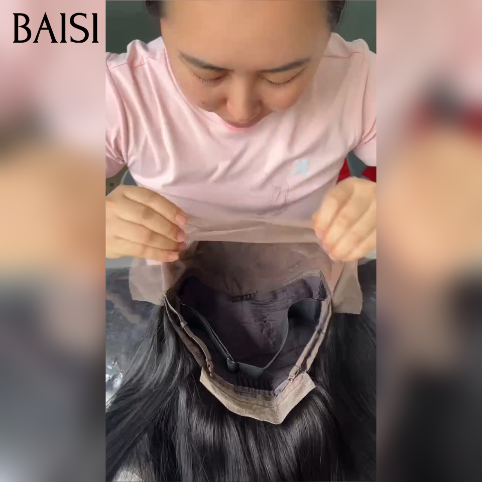 BAISI Perruque Longue 13X4 lace frontal Lisse ou Frisée 20Pouces Volume Bien Pleine Pour Sois ou Pour Revendre En 100% Cheveux Humains