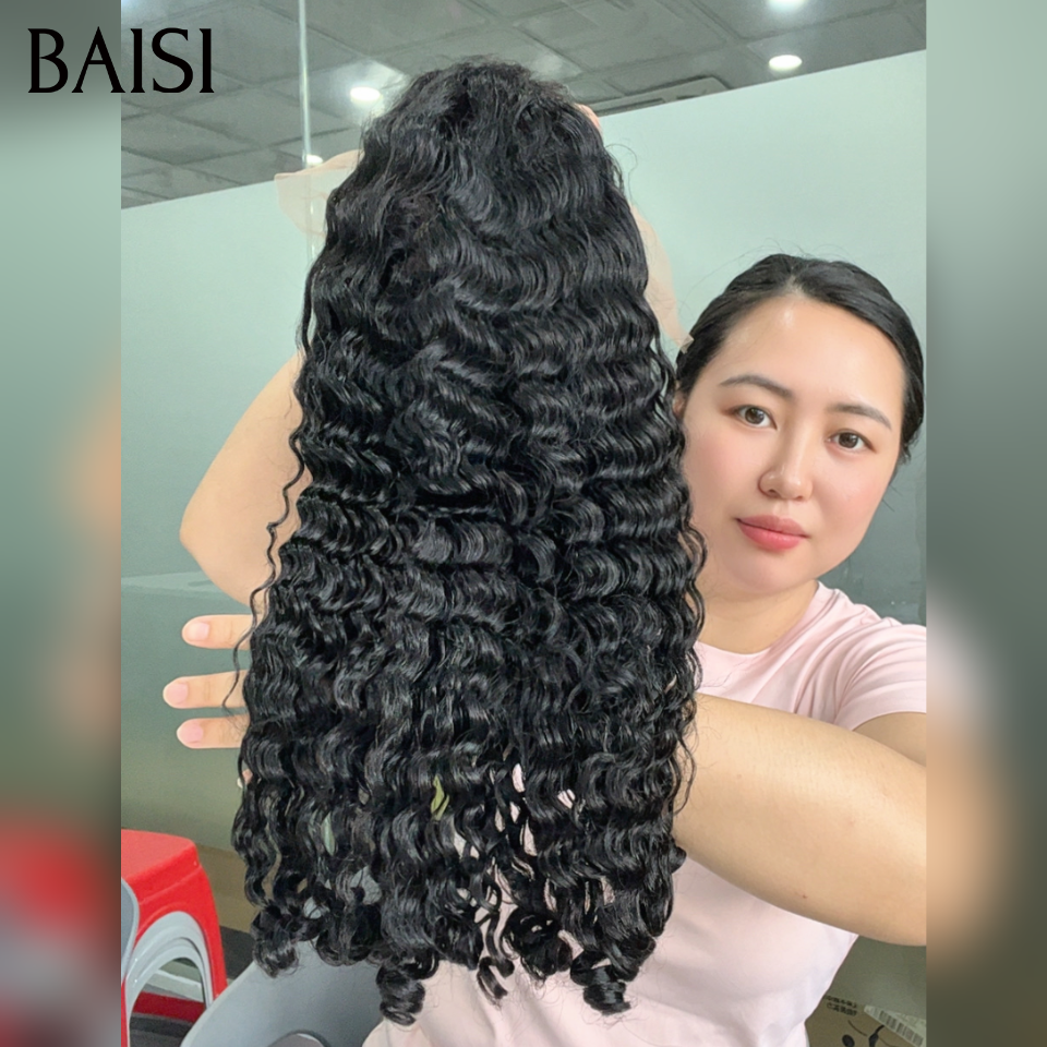 BAISI 13x4 frontal em renda sem cola 89€ ou lote de 2 perucas de cabelo humano, peruca lisa longa, mais peruca body wave e curly wave 26 polegadas