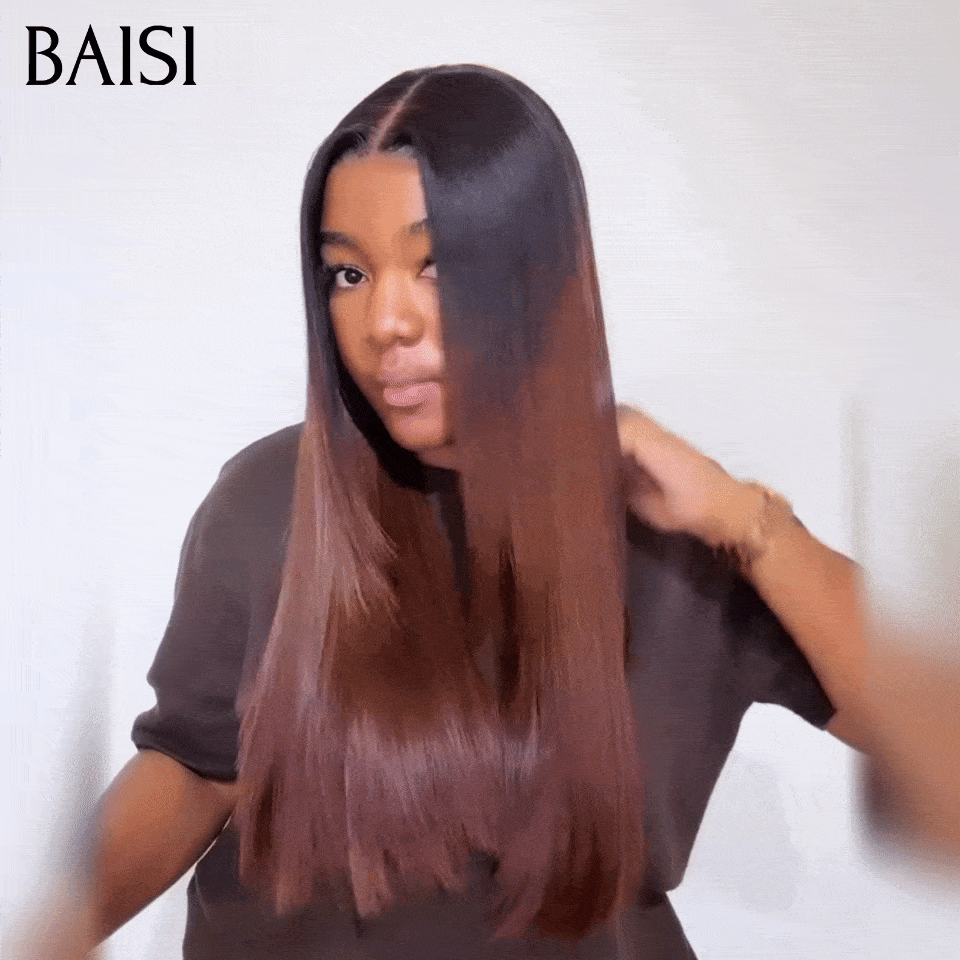 BAISI perruque lisse coupe en dégradé en couleur Marron 16 pouce 175€ Cheveux 100% vietnamiens