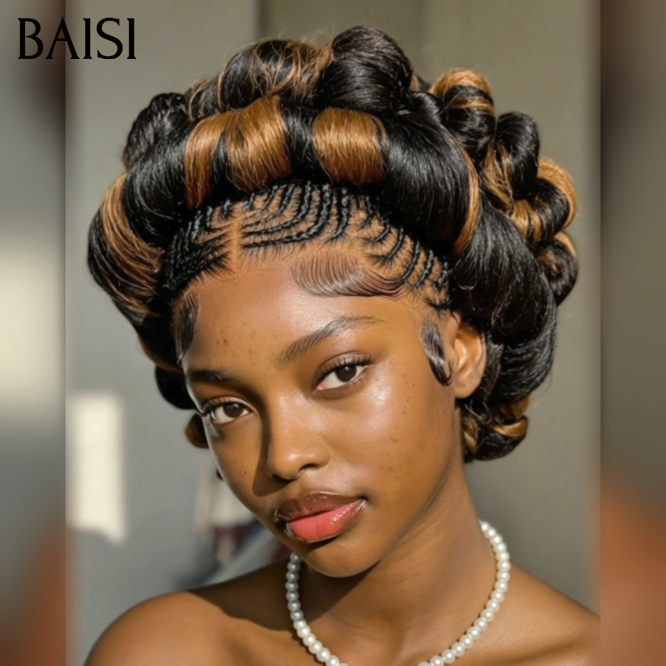 BAISI Coiffure Perruques full lace couleur Prête à porter chignon et personalisation comme sur la vidéo 100% identique