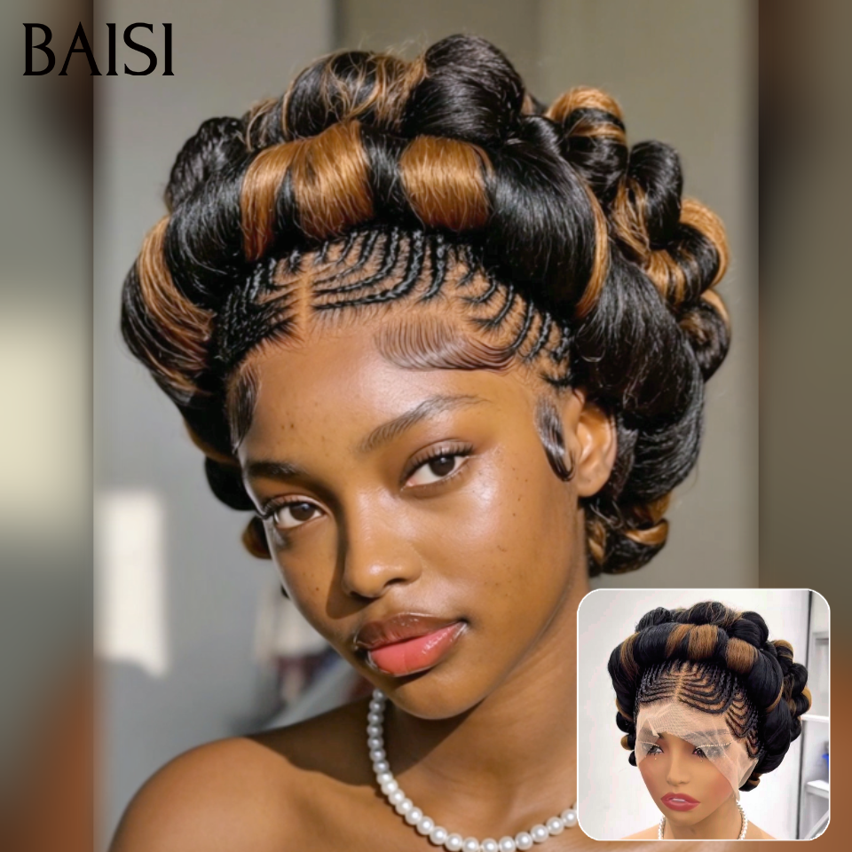 BAISI Coiffure Perruques full lace couleur Prête à porter chignon et personalisation comme sur la vidéo 100% identique