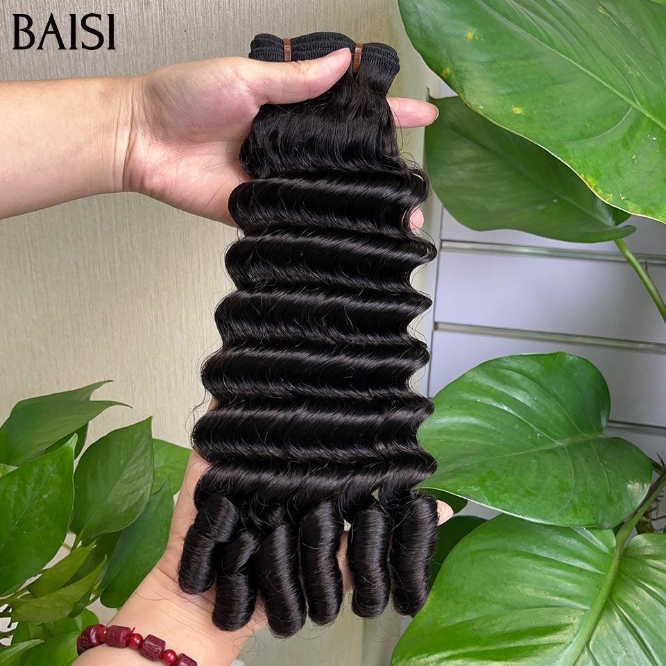 BAISI 15A Grade 3 Balls of Virgin Hair Weaves 100% Vietename Hair Double Drawn Fumi Hair Fumi Deep