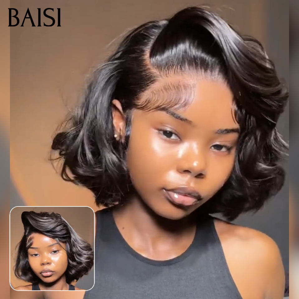 BAISI Perruque Moitié Prix body wave en raw human hair 13x4 lace frontal body wave jolie wave pour les jeunes filles