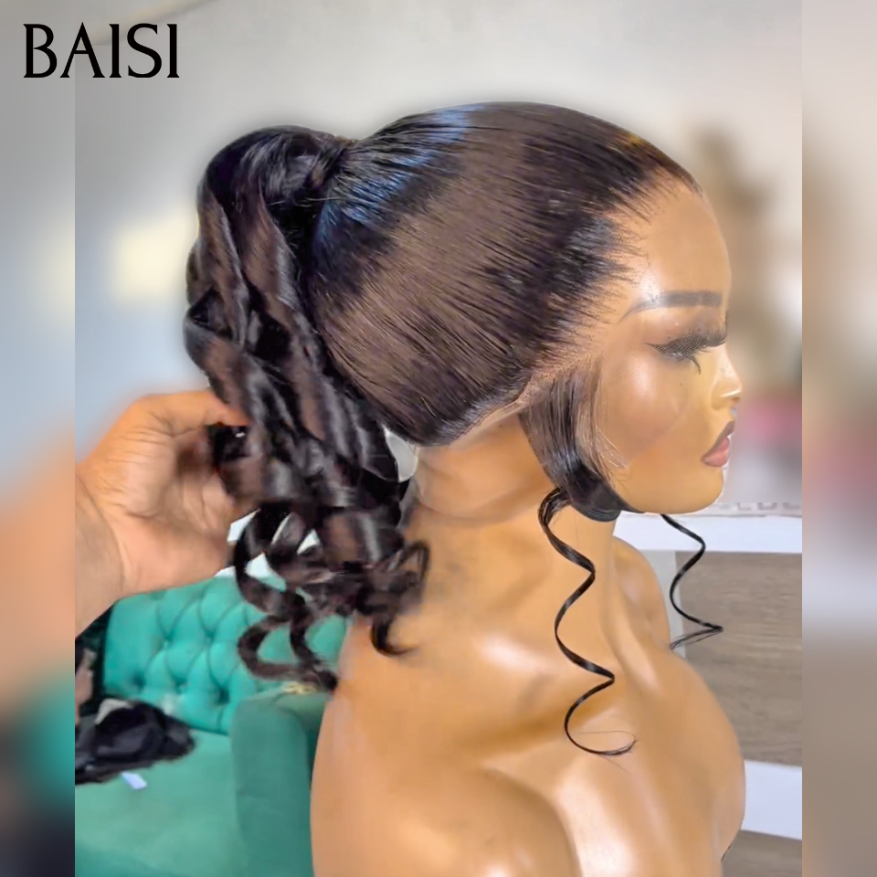 Vente en gros 2 perruques noir au choix avec lace 13*4 ou lace 360 bien coiffee comme la vidéo stock limité en soldes 100% humain hair