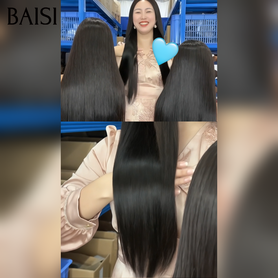 BAISI 10P Achetez 1 + 1 Gratuite = 89€ Egg wave ou Lisse noir ou lisse mixte 100% vrais cheveux Humains