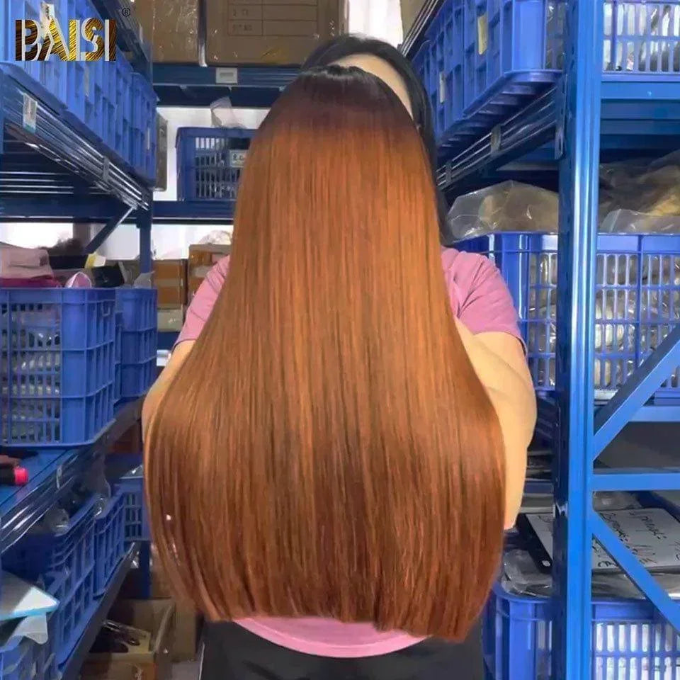 Parrucche di lusso BAISI 2X6 100% Vietnam Capelli lisci in colore Marrone e Nero 1BT30# Densità del 300% più di 20 anni di utilizzo A1 Realizzato con capelli con doppio volume di ciocche vergini trafilate