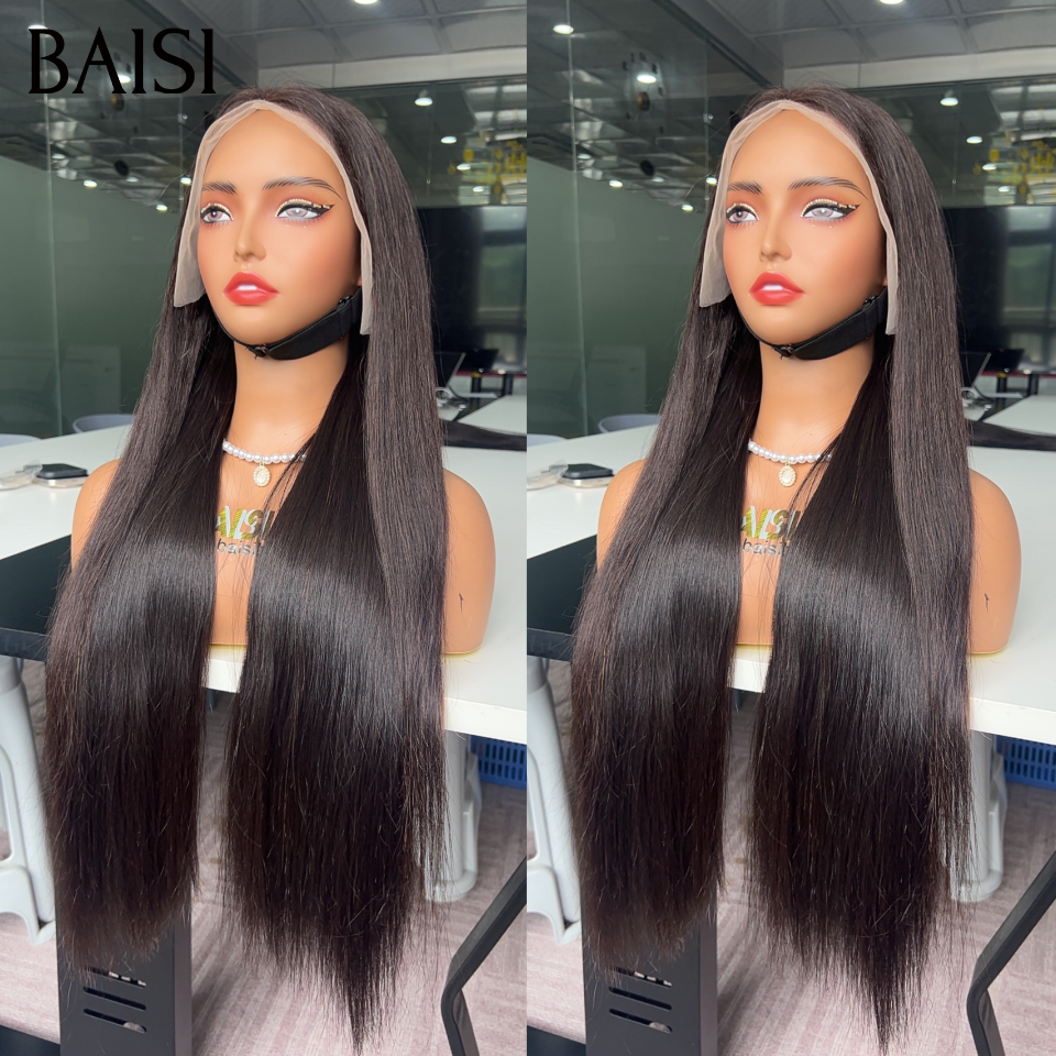 BAISI Perruque Lisse 13x4 lace frontal En Couleur noir 20 pouces 100€ En 100% Cheveux Humains