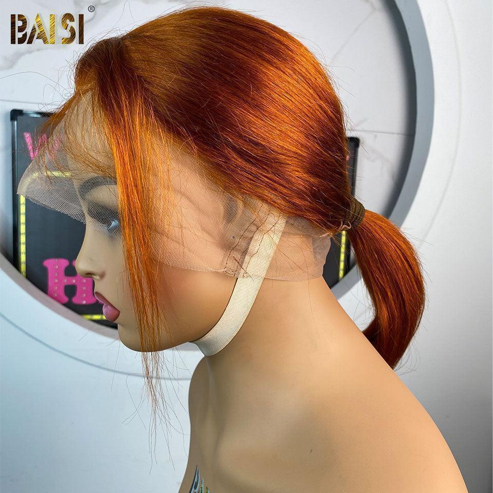 BAISI Perruque Full Lace 100% Cheveux Naturels Pixie Full Lace Lisse en 4 Couleur en 100% cheveux humains