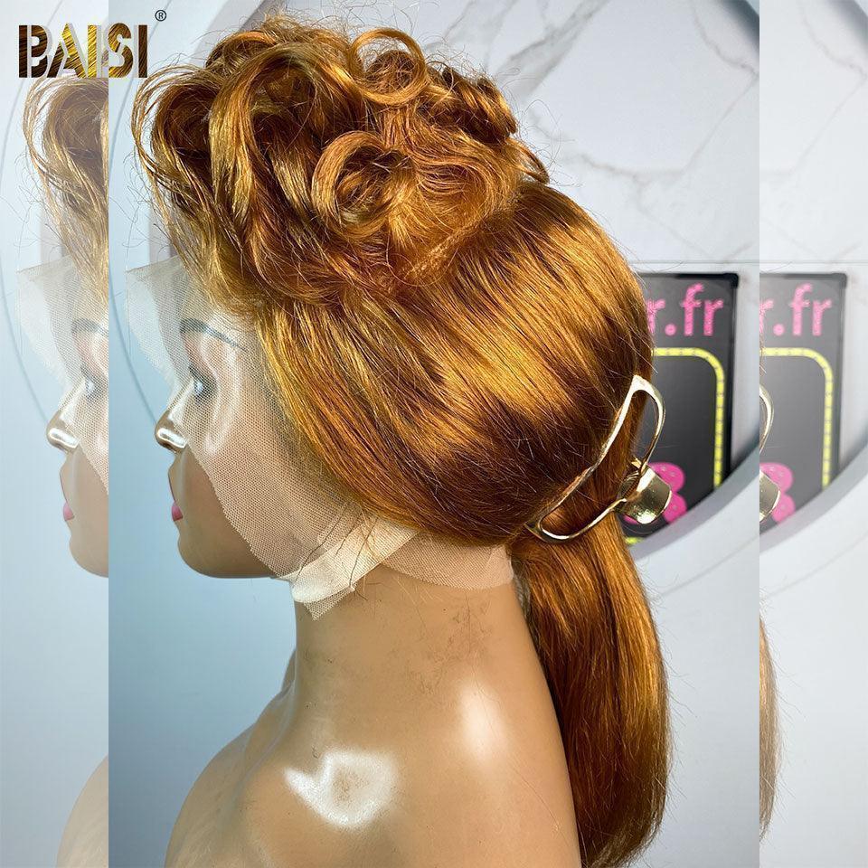 BAISI Perruque Full Lace 100% Cheveux Naturels Pixie Full Lace Lisse en 4 Couleur en 100% cheveux humains