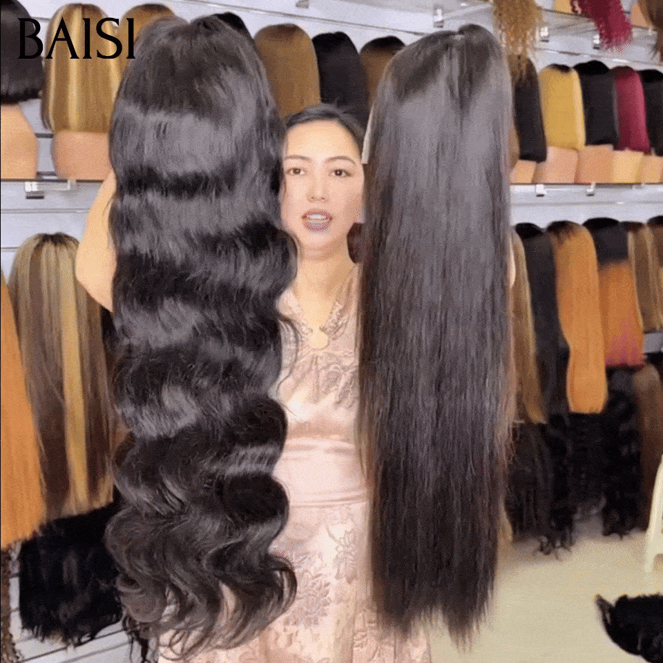 BAISI 13x4 Lace 2 Perruques 200€ Seulement Prix Spécial Pour Revendre Texture Lisse 24 Pouces + Body wave 22 Pouces NOIR 200% densité en 100% cheveux humains Stocks Limités Deja En France Reçu 24H TVA 0€