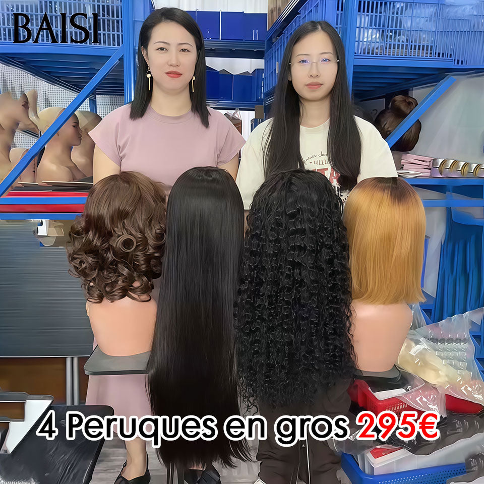 BAISI Juego de 2 pelucas en PROMOCIÓN de cabello humano 100% real 164€ Y 120€ (no hace falta código)