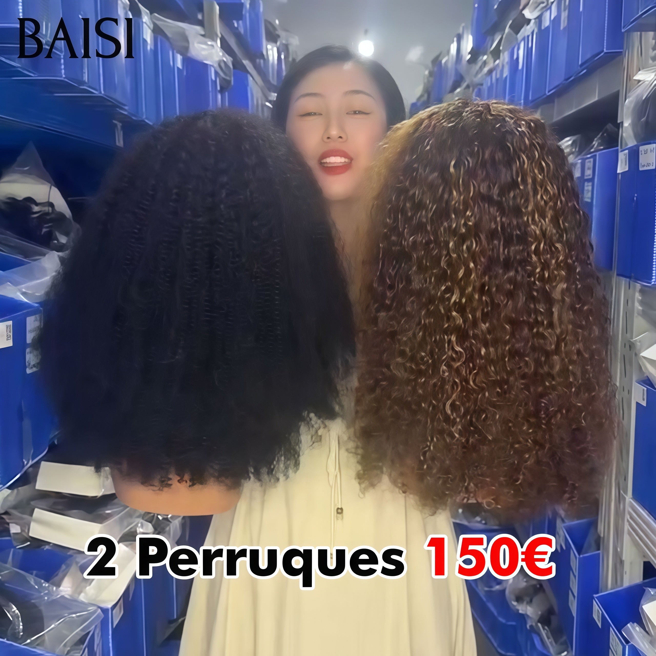 BAISI Set of 2 PROMOTION wigs in 100% real human hair €164 AND €120 (no code needed)