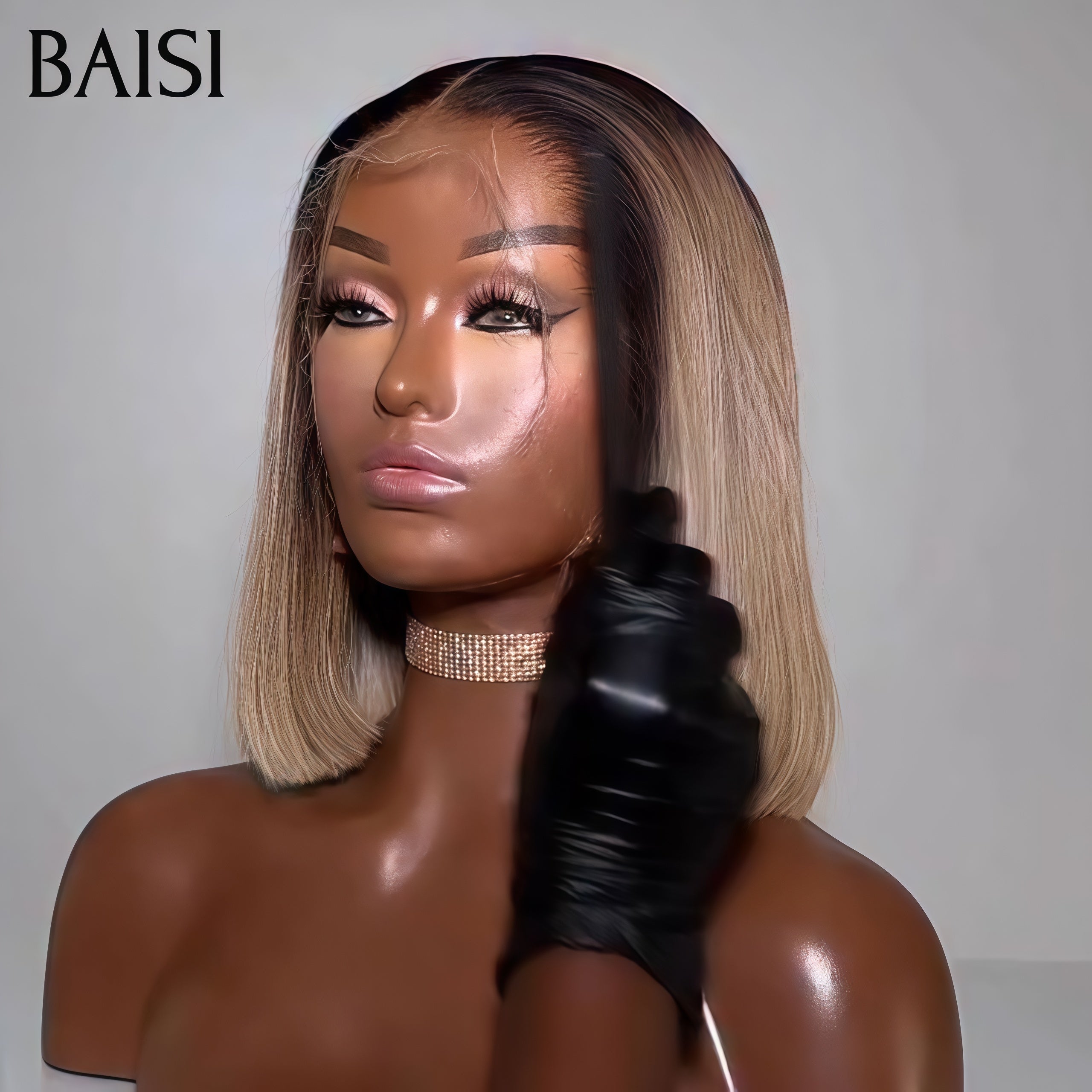 BAISI Pixie Peruca Cores Personalizadas Na Cor 1BT-4 #350 # € 66 em Cabelo 100% Humano FR38