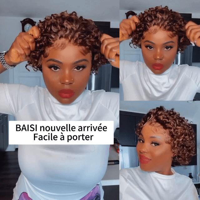 BAISI OLIVIA BOB curly en Couleur Marron ou NOIR 100% Cheveux Humains