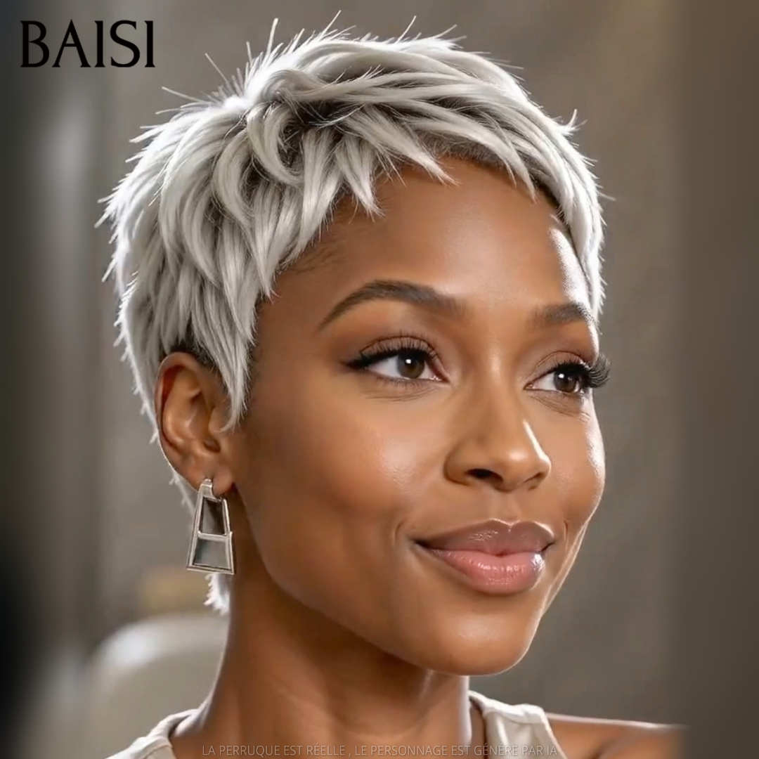 BAISI Collection Pepper and Salt 13X4 Frontal Parrucca Body Wave Colore #1Bmix613 100% Capelli Umani Veri