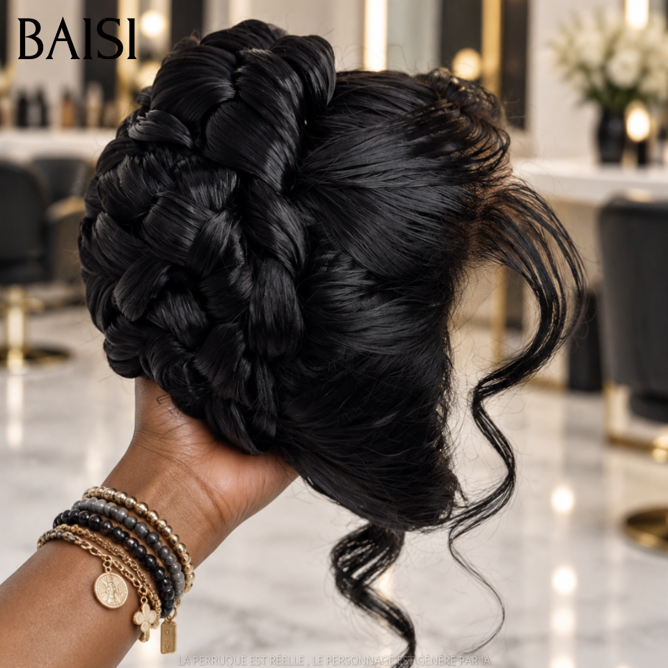 BAISI 13x4 Lace Perruques Mariage Prête à porter 288€ Coiffure de luxe Carmella chignon et personalisation comme sur la vidéo 100% identique pour mariage ou événement spécial