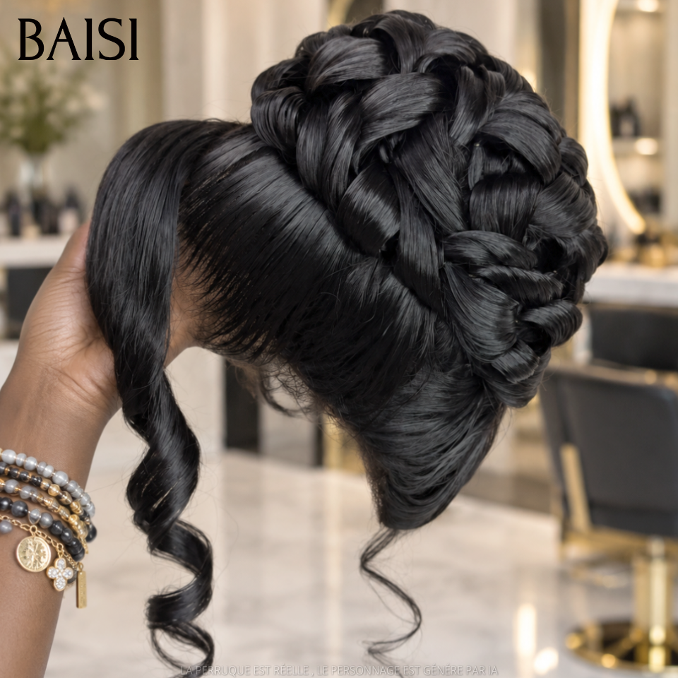 BAISI 13x4 Lace Perruques Mariage Prête à porter 288€ Coiffure de luxe Carmella chignon et personalisation comme sur la vidéo 100% identique pour mariage ou événement spécial